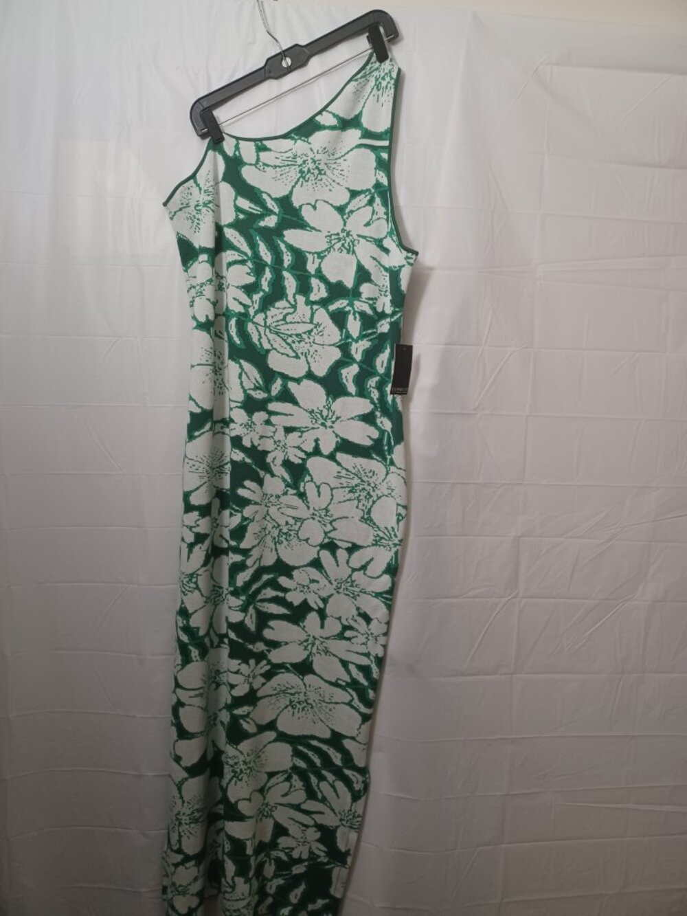 ELOQUII INTARSIA FLORAL ONE SHOULDER SWEATER DRESS GREEN WHITE PLUS SIZE 18/20 - Picture 6 of 15